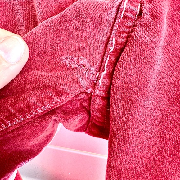 Citizens of Humanity Avedon Red Corduroy Skinny Pants 30 Distressed Y2K Grunge - Picture 8 of 16